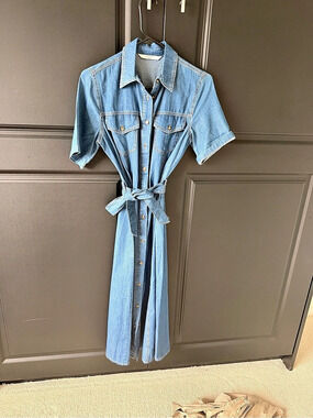 Alcott Denim Shirt Dress Blue in small